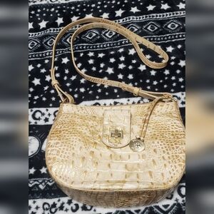 Brahmin Gold and Cream Crossbody Bag
